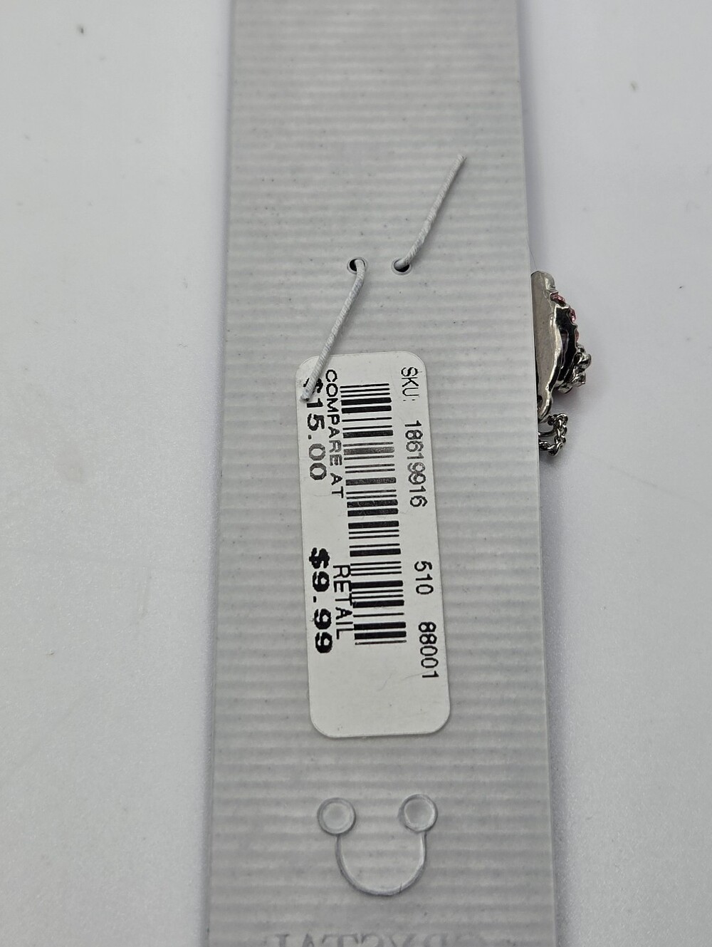 Crystal Anklet Swarovski Elements Pink Flip Flop Charm Silver Tone NWT - Picture 3 of 3